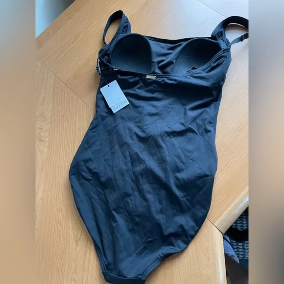 Calvin Klein Pleated One Piece Swimsuit - Picture 7 of 9